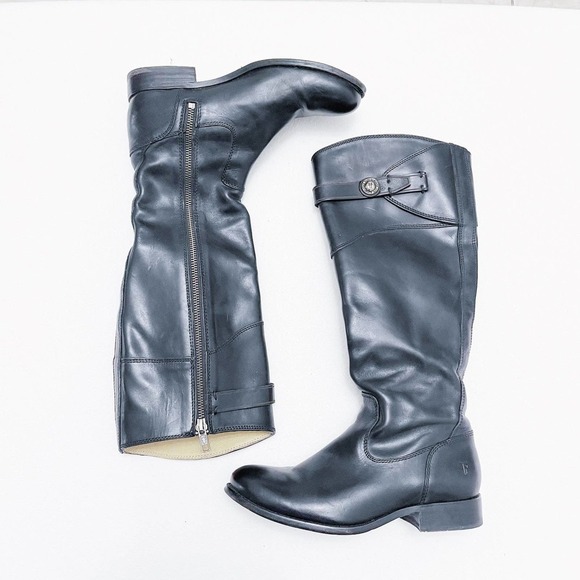 Frye Molly Knee High Boot 3476111 Black Leather Tall Riding Boot Sz6 - Picture 3 of 12